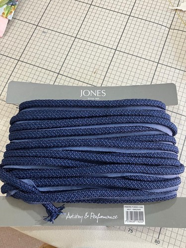 Flanged cord braid navy - braid,