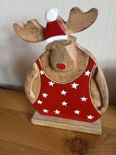 Large wooden rudolf reindeer - rudolf,