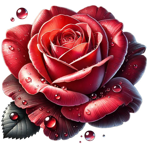 Red tea rose - red, sticker