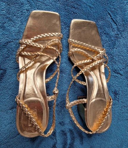 Zara metallic gold - , heel