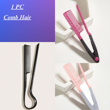 Hair Straightening Comb V Type Flat Iron Hairdressing Care Styling Tool Wet Dry