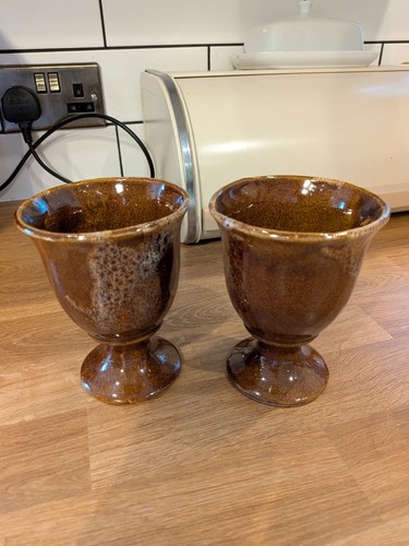 Pair vintage mottled - pair, brown