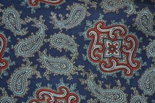 Vintage Tootal navy blue acetate cravat with paisley pattern