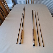 A pair of Damaged Hardy Favourite graphite fly rods, 9 ft and 10 ft 6 in