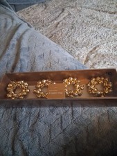 Debenhams 4 Napkin Rings  Gold Coloured  In Metal /Boxed