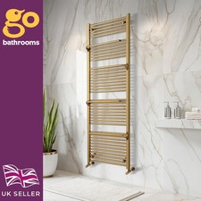 Gold Bathroom Radiator Heated Towel Rail with Hangers Modern 1800x600mm
