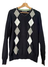 Men’s Navy Argyle V Neck