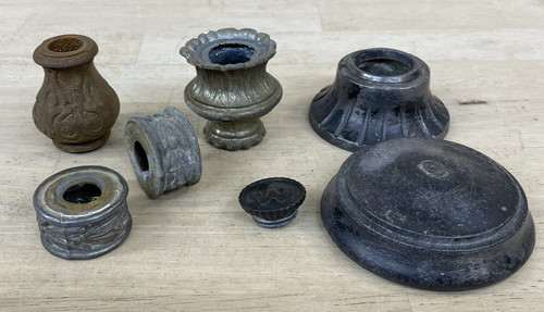 Antique lamp parts spelter - lamp, pot