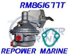 Fuel Pump for Mercruiser 7.4L, 8.2L, Mounts to Raw Water Pump, Repl: 861677T