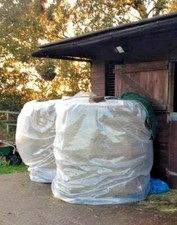 HAY 5FT STRAW BIG ROUND BALE COVER OPT BUNGEES TIDY BAG PLASTIC WATERPROOF NETS_