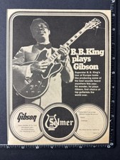 B.B. KING PLAY GIBSON GUITARS 7X9" Original 1971 Press Advert BK3