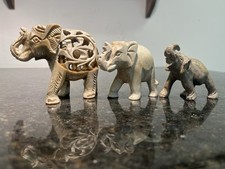 Vintage Carved Stone Elephant