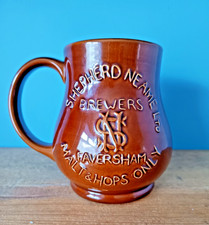 Shepherd Neame Brewers Faversham 1 Pint Vintage Beer, Tankard, Mug Brown Ceramic