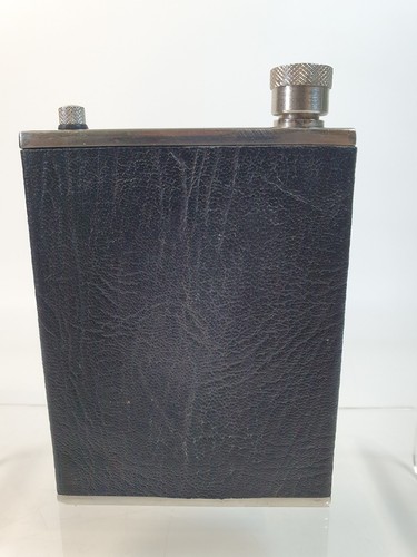 Vintage leather hip flask - hip,