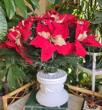 Vintage Fiber Optic Potted Red