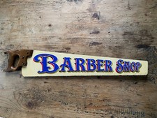 Hand Painted Saw, Barber Shop Sign, Unique Art, Man Cave Art, Free UK Postage