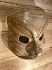 Vintage Minimalist Venetian Styled Wooden Wall Art Mask