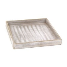Rustic Grey Wash Wooden Tray | Distressed Grey Display & Jewellery Dish - 25cm