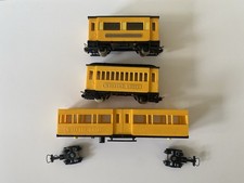 Egger Bahn wagon yellow h0e oo9 personwagon coaches x2, 4 Wheeled, Bogie Coach