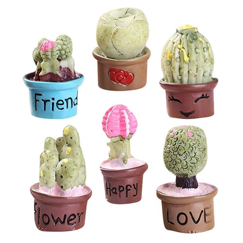 6pcs tiny resin mini succulent - tiny,