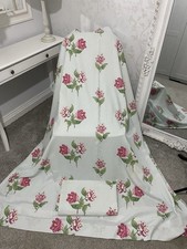 Sanderson Floral Curtains 66 x70 Duck egg Green Pink Flowers Lined Cottagecore 