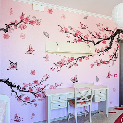 Large pink blossom branch - ex-large,