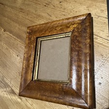 Small Old Wooden Maple Picture Frame. with gold slip.