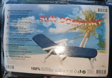 Cotton towelling cover for sun bed lounger beach towel alternative 100cm x 60cm