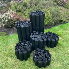 Wooden log roll edging flower - log,