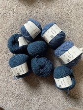 190g Rowan Fine Tweed Yarn 2 BlueShades Mixed DyeLots Used Skipton&Nidd