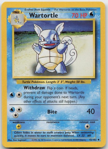 Wartortle 102 uncommon base - wartortle,