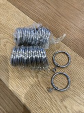 78 x Chrome metal Curtain Pole Rings Hooks For 25mm-28mm Diameter