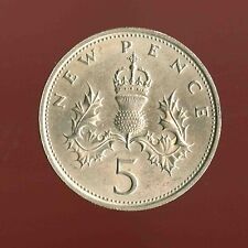 1968 Five Pence Coin Queen Elizabeth II Great Britain UK Vintage very good cond
