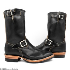 Mister Lou” 10" Engineer Boots – Black Horsehide | Dr. Sole Half Sole | USA