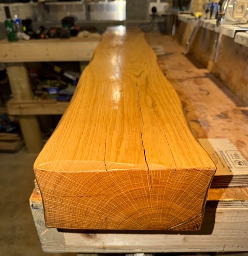 Handmade solid oak fireplace - handmade,