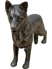 Silver German Shepherd Dog Figurine Statue Decorative Collectible