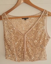 Vintage Ladies Gold Sequin