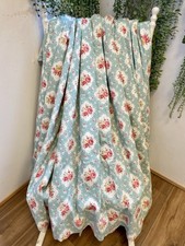 Duck Egg Pink Clarke & Clarke Rosetta Floral Cotton Blackout Curtains 50”Wx54”D