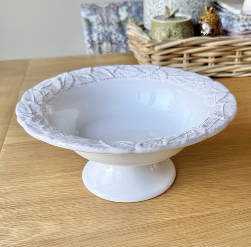 Footed pedestal bowl white - footed,