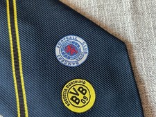 Glasgow Rangers Borussia Dortmund commemorative silk tie 58” x 3.5”