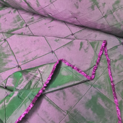 Quilted pearl taffeta - taffeta, craft