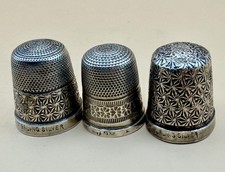 3 Vintage Solid Silver Sewing