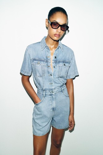 Zara z1975 short flowy denim - short,