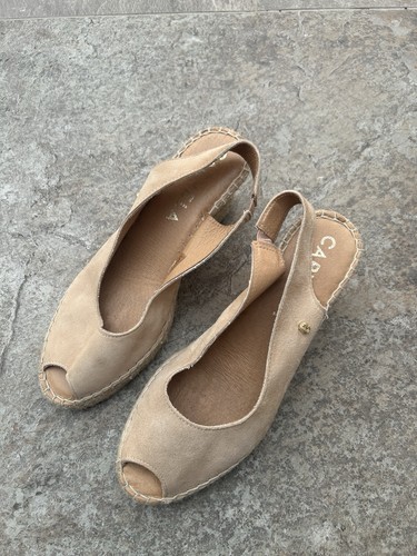Caprice beige suede espadrille - caprice,