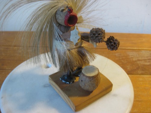Vintage wooden monkey - monkey, musical