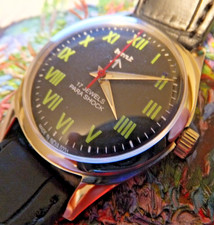 Made In India "Parashock" Classic Black California Dial HMT Manual Winding Watch