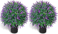 Set of 2 Tall Lavender Topiary