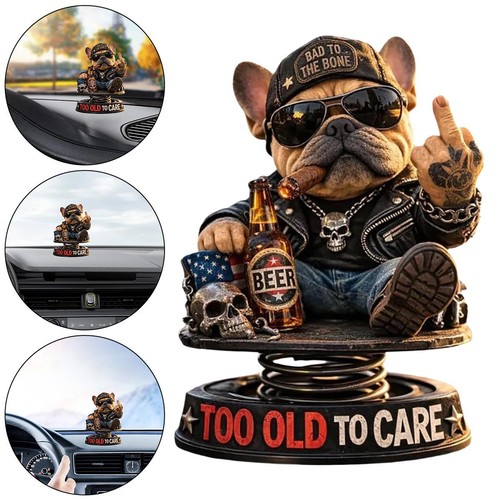 Funny resin bulldog car - funny,