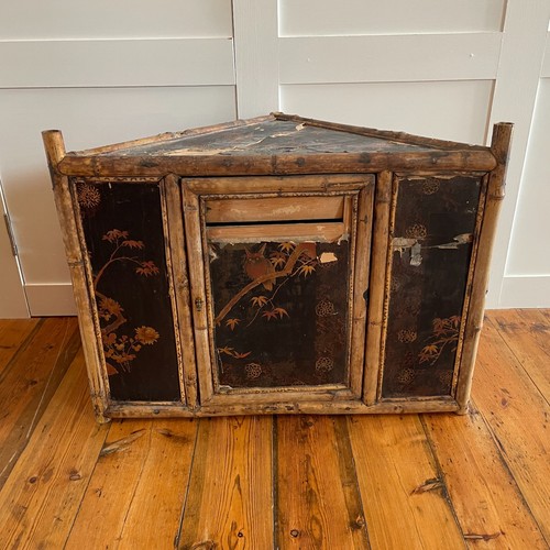 Antique bamboo corner cabinet - antique,