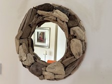40cm Round Driftwood Mirror